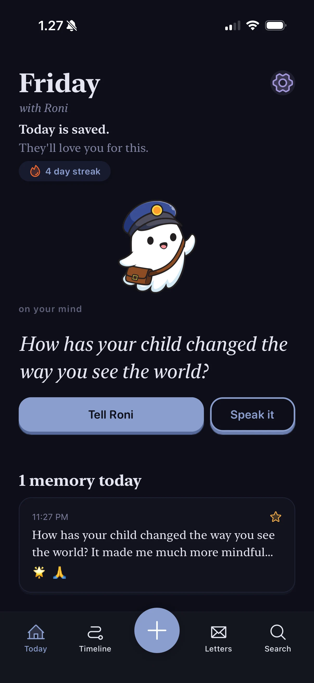Dear One — Today screen